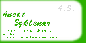 anett szklenar business card