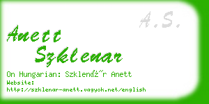 anett szklenar business card